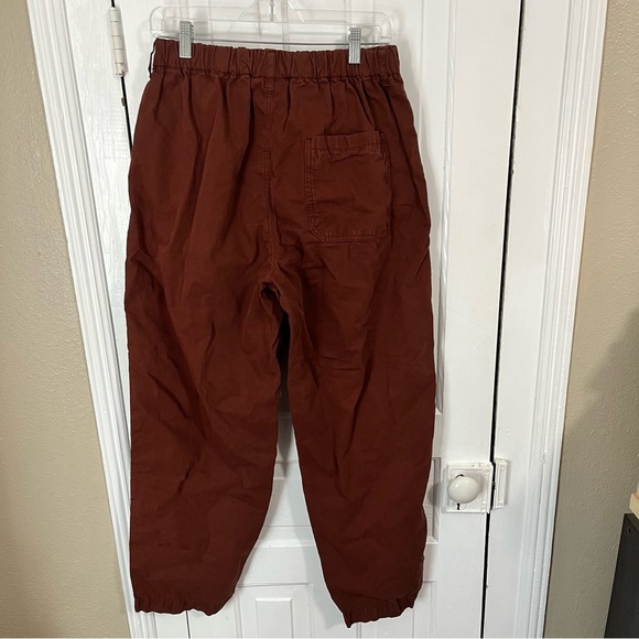 BDG Urban Outfitters Drew Pleated Poplin Trousers Rust Brown Large R2 - Picture 6 of 11